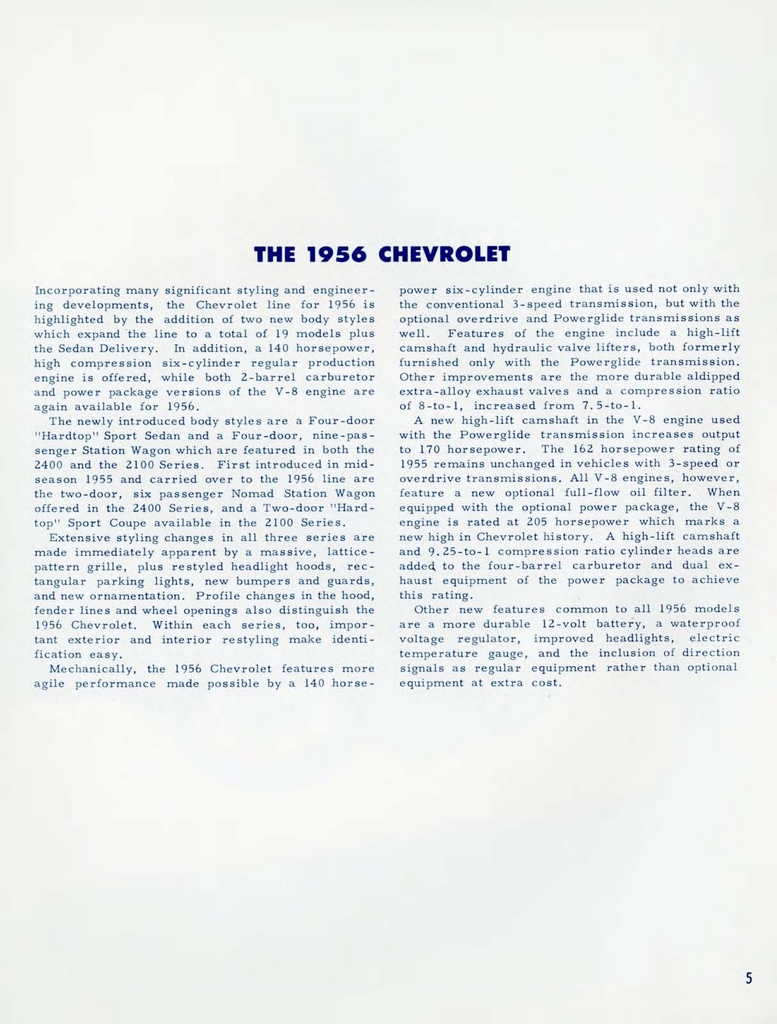 1956 Chevrolet Engineering Features Brochure Page 25